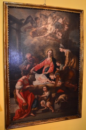 Antiquités - Francesco Solimena (1657 - 1747), atelier - L'Adoration des bergers, XVIIe siècle